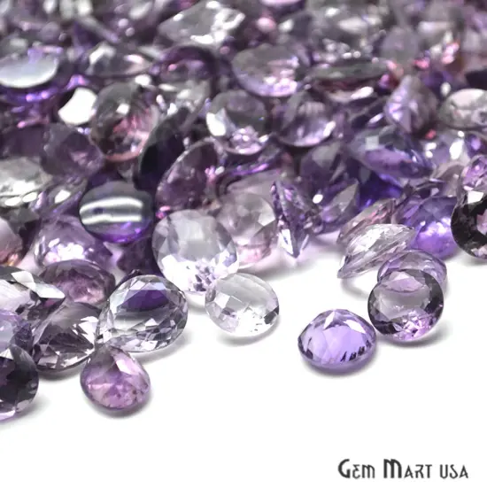 Amethyst Gemstone, 100% Natural Faceted Loose Gems, February Birthstone, 10-20mm, 100 Carats {4}