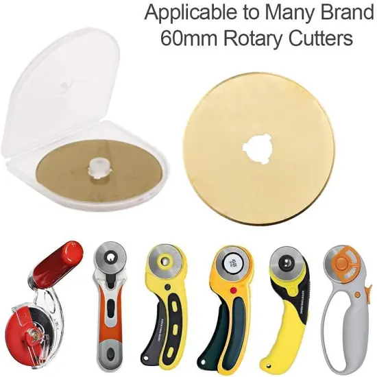 Titanium Rotary Cutter Blades 60mm 10 Pack Replacement Quilting Scrapbooking Sewing Arts Crafts Farbric Paper Cutting Tool {2}