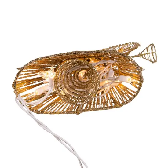 Kurt Adler 12-Inch 20 Light Incandescent Gold Glitter Angel Tree Topper {4}