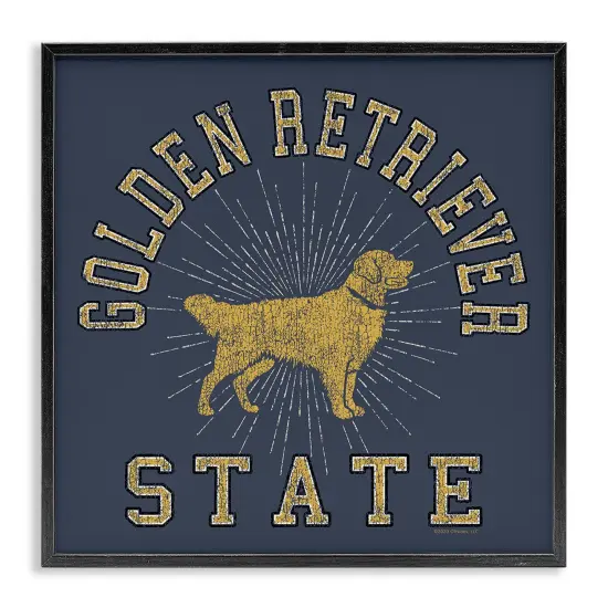 Stupell Industries Golden Retriever State Framed Giclee Wall Art Design by Spirit Animals/Life Is High {1}
