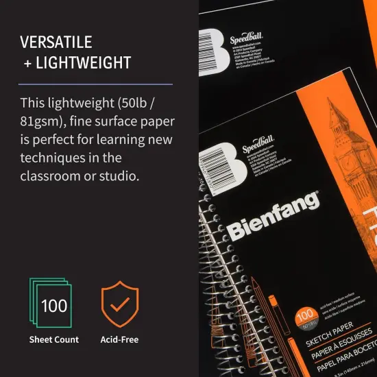 Sketch Pad 8.5x11 Inch, (2-Pack) 100 Sheets of 60lb 90gsm Art Paper, Spiral Bound Sketch Book Drawing Notebook {2}