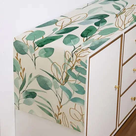 Table Runner Spring Summer Green Plants 13x72 Inch Kitchen Dinning Table Decoration for Indoor Outdoor Birthday Home Party Decor {5}