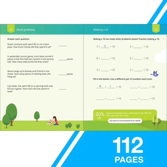 IXL Addition 2nd Grade Math Workbook, Mathematics Book for Kids Ages 7-8 Covering How to Add 2 and 3 Digit Numbers, Adding Strategies and Facts, and More {3}