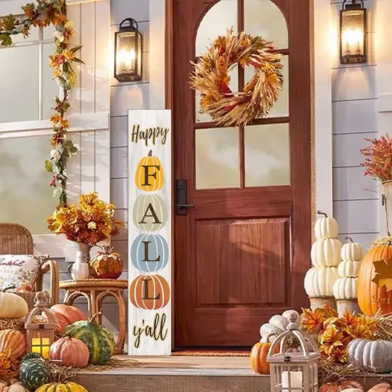 Happy Fall Y'all Porch Sign (	White) {4}