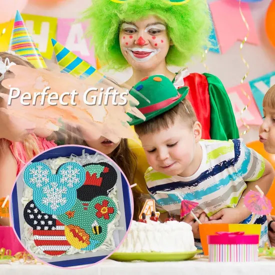 8 PCS Cartoon Diamond Art Painting Coasters Kit for Adults Kids Supplies {4}