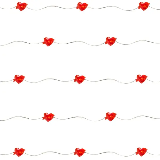 Northlight 20-Count Valentine's Day Heart and Arrow LED Fairy Lights, 6.25ft, Copper Wire Red {1}
