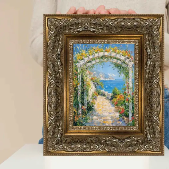 Wide Italian Baroque Antique Silver Picture Frame-5 inch Wide 24x36 frame {2}