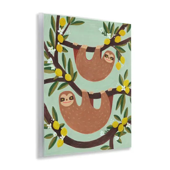 Stupell Industries Sloths on Lemon Tree Branches Wall Plaque Art Design by Irene Chan {3}