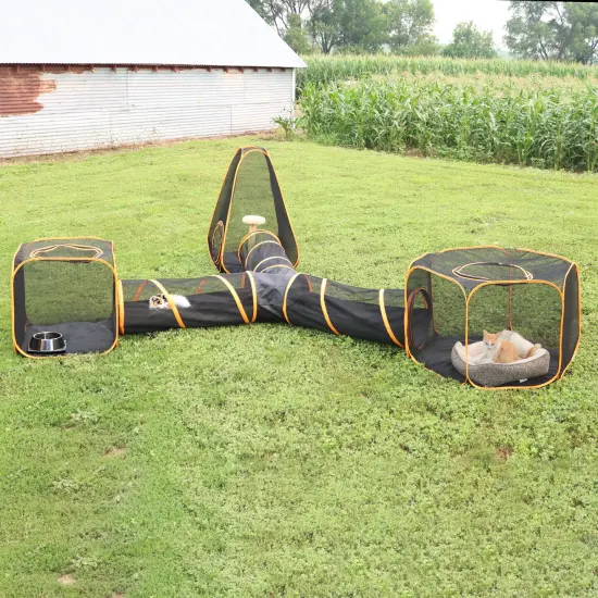 MiMu Dog Playpen Outdoor 4 in 1 Cat Tent with Exercise Tunnel - Pop Up Enclosure {7}