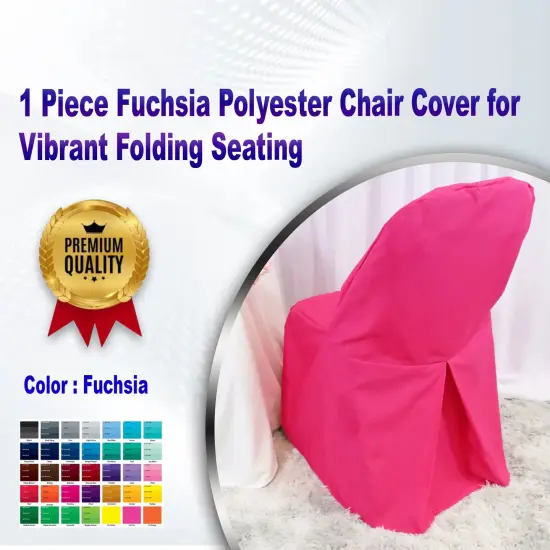 1 Piece Fuchsia Polyester Chair Cover for Vibrant Folding Seating {1}