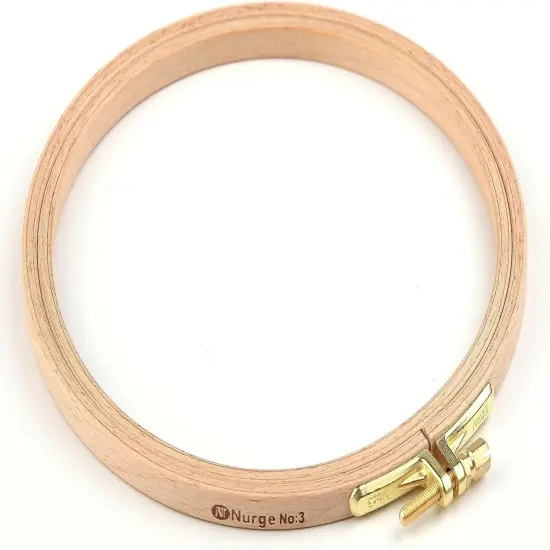 4Inch, 5Inch and 6 Inch (1 Piece of Each Size) Premium Beech Wood Gold Clasp Embroidery Hoop {4}