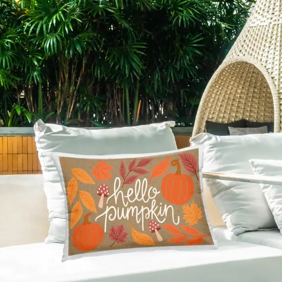 Stupell Industries Rustic Hello Pumpkin Outdoor Printed Throw Pillow Design by Taylor Shannon Designs, 14 x 7 x 20 {2}
