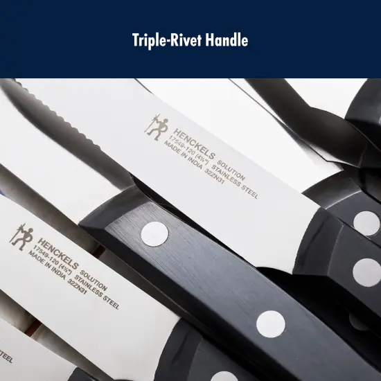 Henckels Solution Steak Knife Set of 8, Black, Stainless Steel {5}