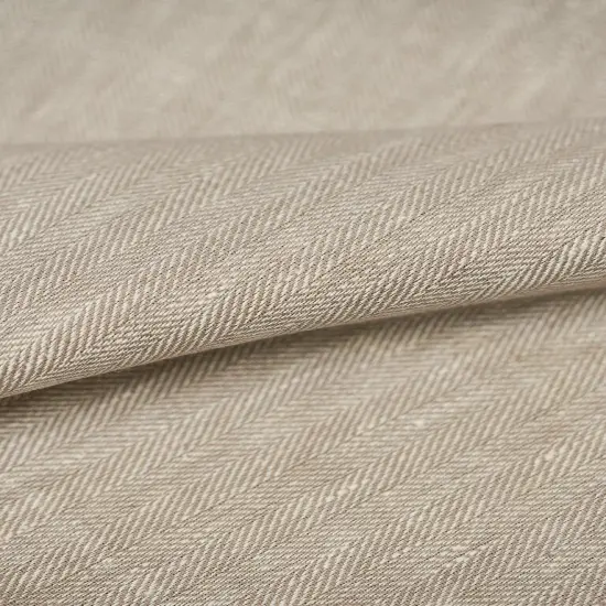 1 Yard Buff Linen Novelty Herringbone Yarn Dyed Fabric Midweight 54 Inch Width {4}