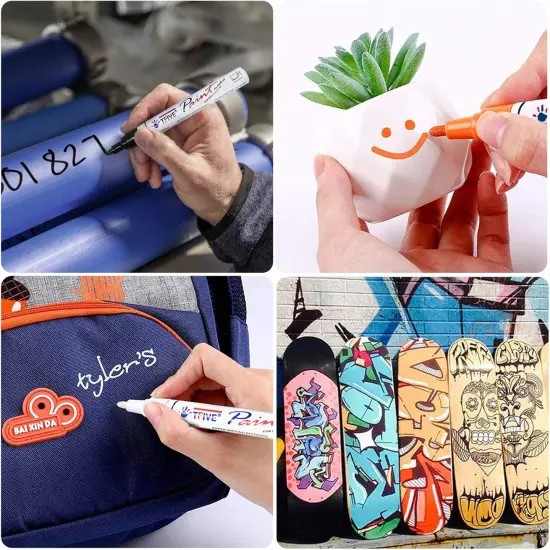 Gold Paint Marker Paint Pens - 5 Pack Oil Based Permanent Marker Pen, Medium Tip, Waterproof & Quick Dry {4}