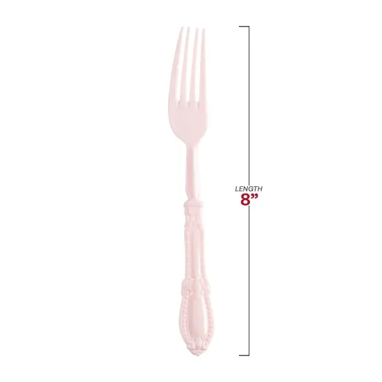 Pink Baroque Disposable Plastic Dinner Forks (480 Forks) {3}