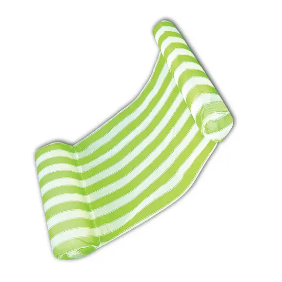 Swim Central Inflatable Green and White Striped Water Hammock Pool Lounger, 51.75-Inch {4}