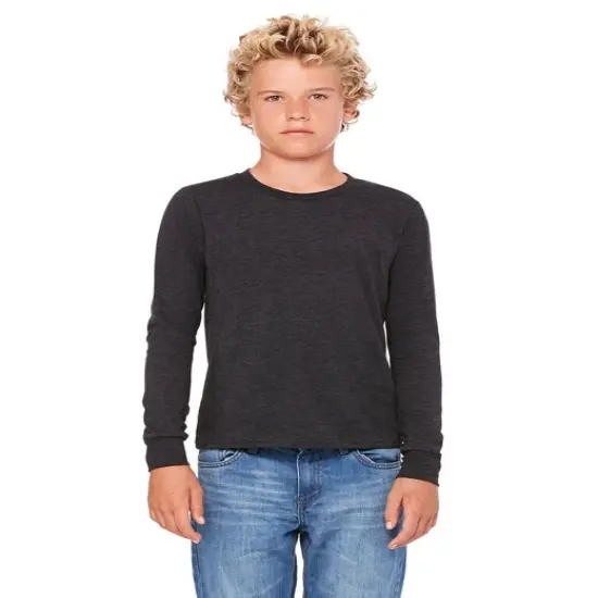 Bella + Canvas&reg; Youth Triblend Long-Sleeve T-Shirt GREY TRIBLEND {4}