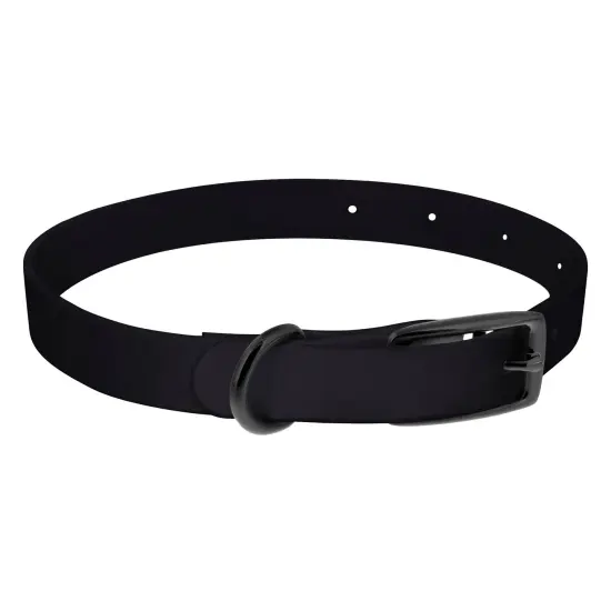 MiMu Medium Silicone Dog Collar - Black 19.5in Stylish Dog Collar with Prong Buckle {1}