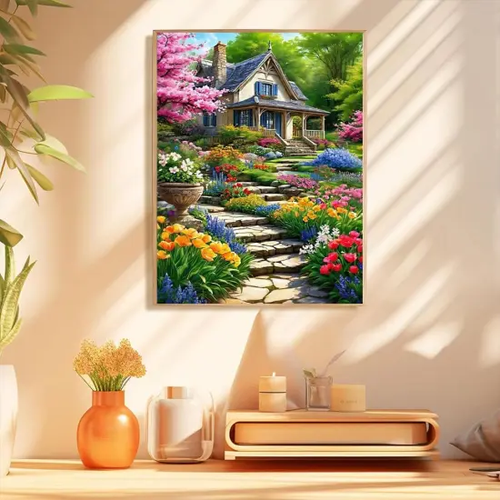 Landscape Paint by Numbers Kit for Adults-Garden Paint by Numbers Kits for Adults Canvas,Landscape Adult Painting by Numbers for Gift Home Wall Decor(16x20inch) {4}