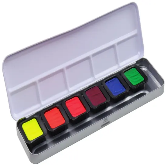 Finetec Premium Fluorescent Watercolour Set 6/Pkg-Neon {2}