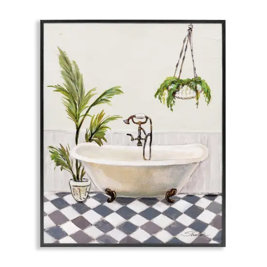 Stupell Industries Crisp Cottage Bathroom Framed Giclee Wall Art Design by Silvia Vassileva {1}