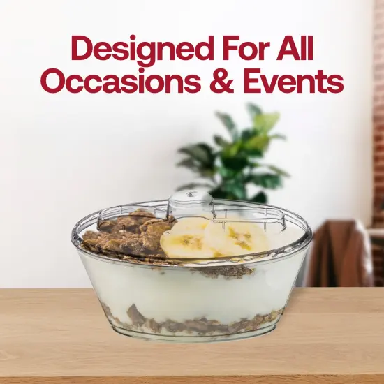 Clear Oval Plastic Mini Cup with Lid and Spoon - 4 oz. (288 Cups) {6}