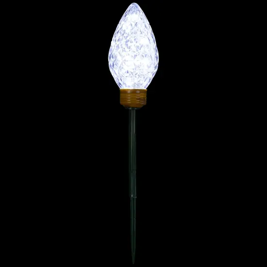 Northlight LED Lighted C9 Style Christmas Pathway Lawn Stakes - 8'- Clear - 5ct {6}