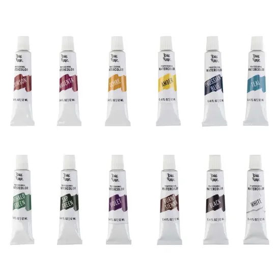 Brea Reese: Professional Watercolor Paint Set - Jewel Tones - 12 Tubes - Luxurious & Rich Colors, Matte Finish, Acid-Free, Non-Toxic, Art Supplies {4}