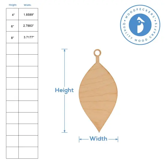 Tall Narrow Christmas Ornament, From 4"- 8", Craft | Woodpeckers {5}