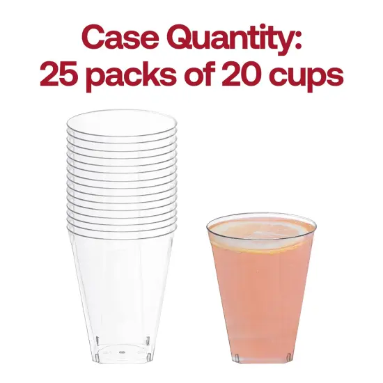 Clear Square Bottom Disposable Plastic Cups - 7 oz. (500 Cups) {5}