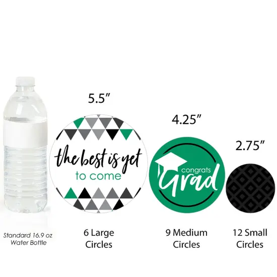 Big Dot of Happiness 2025 Green Graduation Party Giant Circle Confetti - Party Decorations - Large Confetti 27 Count {4}