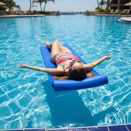 Swim Central Blue Portable Floating Swimming Pool Mattress Raft - 26" - Blue {6}