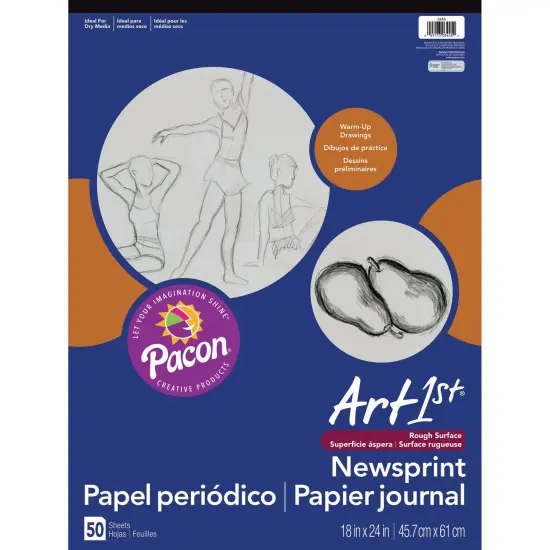 Newsprint Pad, White, 18" x 24", 50 Sheets {1}