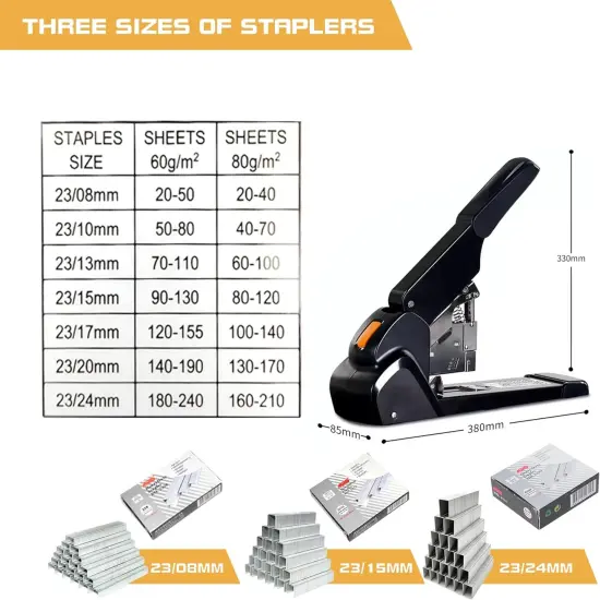 Labor-Saving Heavy Duty Stapler, 240 Sheets High Capacity, Large Office/Industrial Stapler, 3000 Staples Included, Easy to Bind {4}