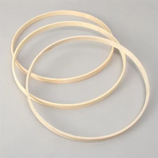 Wooden Bamboo Floral Hoop Set - 18pcs, 6 Sizes - Macrame Craft Rings for DIY Wedding Wreath Decor, Dream Catcher, Wall Hanging Craft {2}