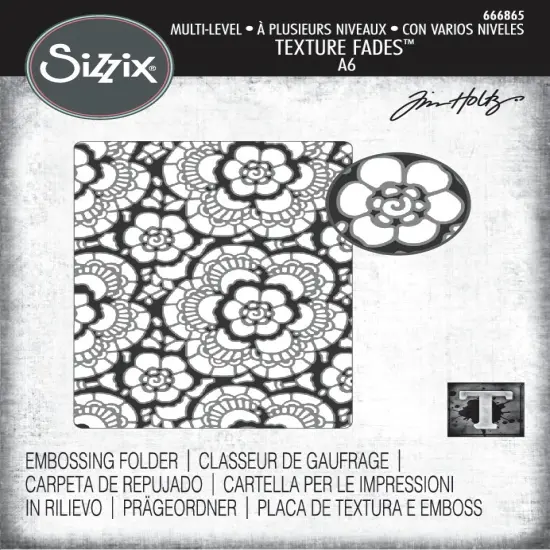 Sizzix Textured Impressions Embossing Folder by Tim Holtz-Vault Lace {1}