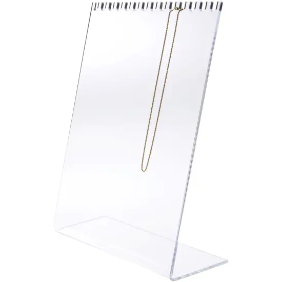 Plymor Clear Acrylic Necklace Display Stand With Top Hooks, 10.625" W x 4" D x 13.5" H {3}