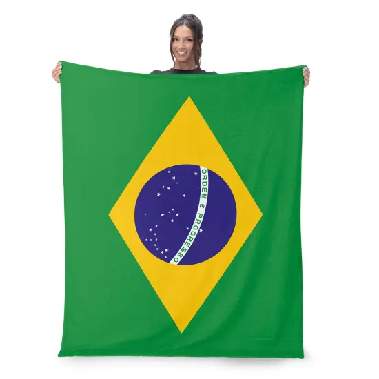 Country Flag Silk Touch Throw Blanket Brazil {2}