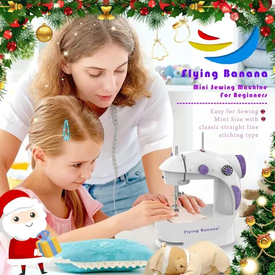 Mini Sewing Machine for Beginners-Maquina de Coser, Easy Automatic Sewing Machine with Extension Table, Household Electric Portable Sewing Tool with Sewing Kit, Small, for All Age, Kids or Adults {3}
