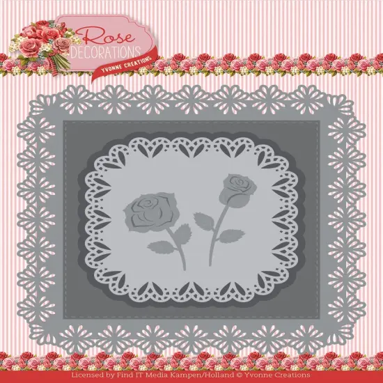 Find It Trading Yvonne Creations Die-Rose Frame, Rose Decorations {1}