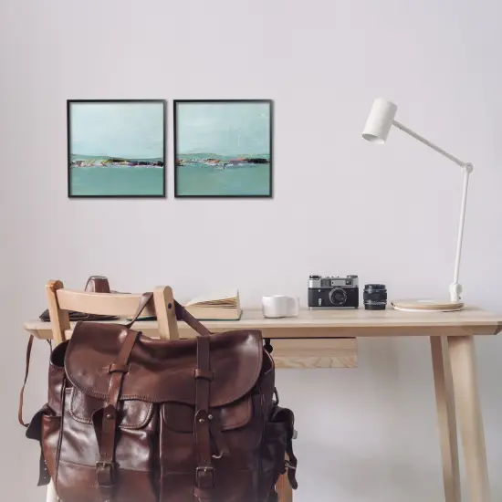 Stupell Industries Abstract Sea Distant Cliffs 2pc Framed Giclee Wall Art Set Design by Ethan Harper  {2}