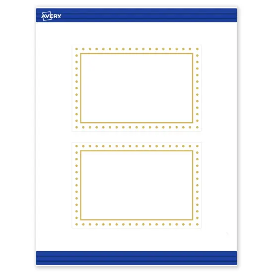 Avery Printable Rectangle Postcards, Gold Border with Gold Dots, 4" x 6", Matte White Rectangle Postcards, Laser/Inkjet, 20ct, Great for Postcards {1}