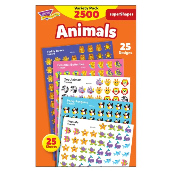 Animals superShapes Stickers Variety Pack, 2500 ct {1}