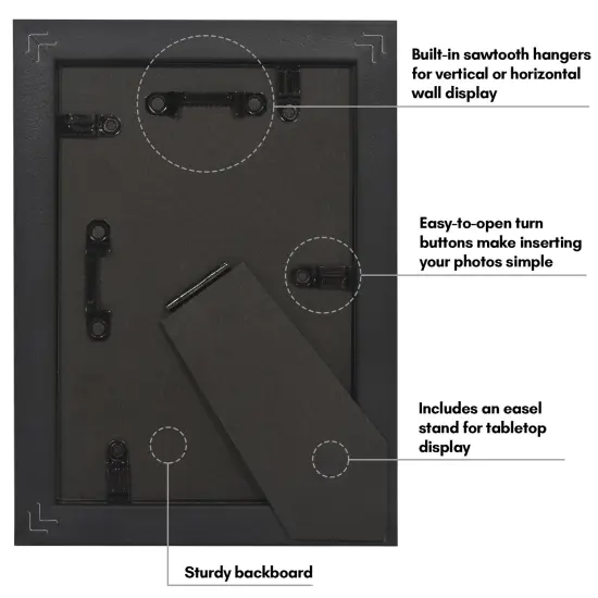 Americanflat Vintage Picture Frame with Beaded Accents with Shatter Resistant Glass and Easel Stand {11}