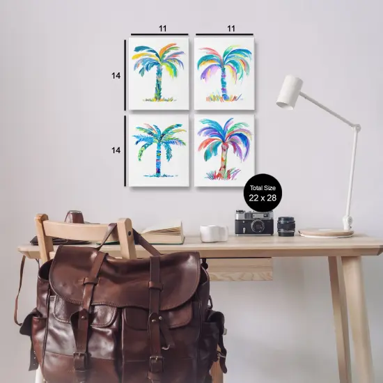 Stupell Industries Bold Blue Palms 4pc Canvas Wall Art Set Design by Julie DeRice {3}