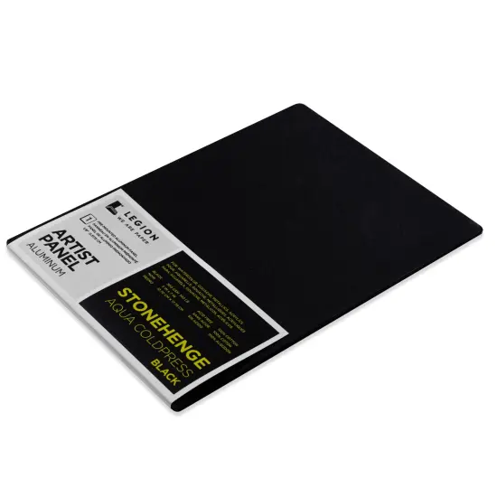 Stonehenge Aqua Coldpress Pre-Mounted Aluminum Panel 5"X7"-Black, For Wet Media {2}