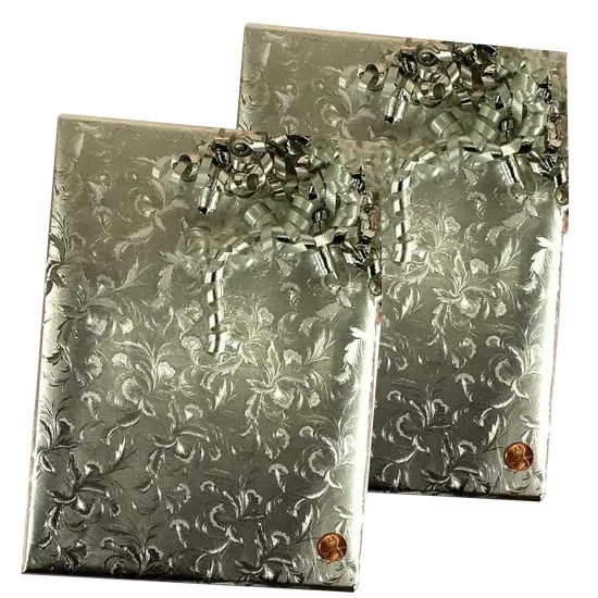 Silver Large Floral Embossed Metallic Wrapping Paper 30" x 417" Roll {6}