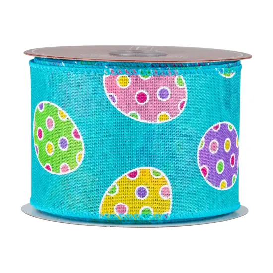 Northlight Blue Easter Egg Spring Wired Craft Ribbon 2.5" x 10 Yards {4}