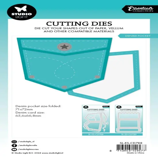 Studio Light Essentials Cutting Die-Nr. 788, Denim Pocket {3}